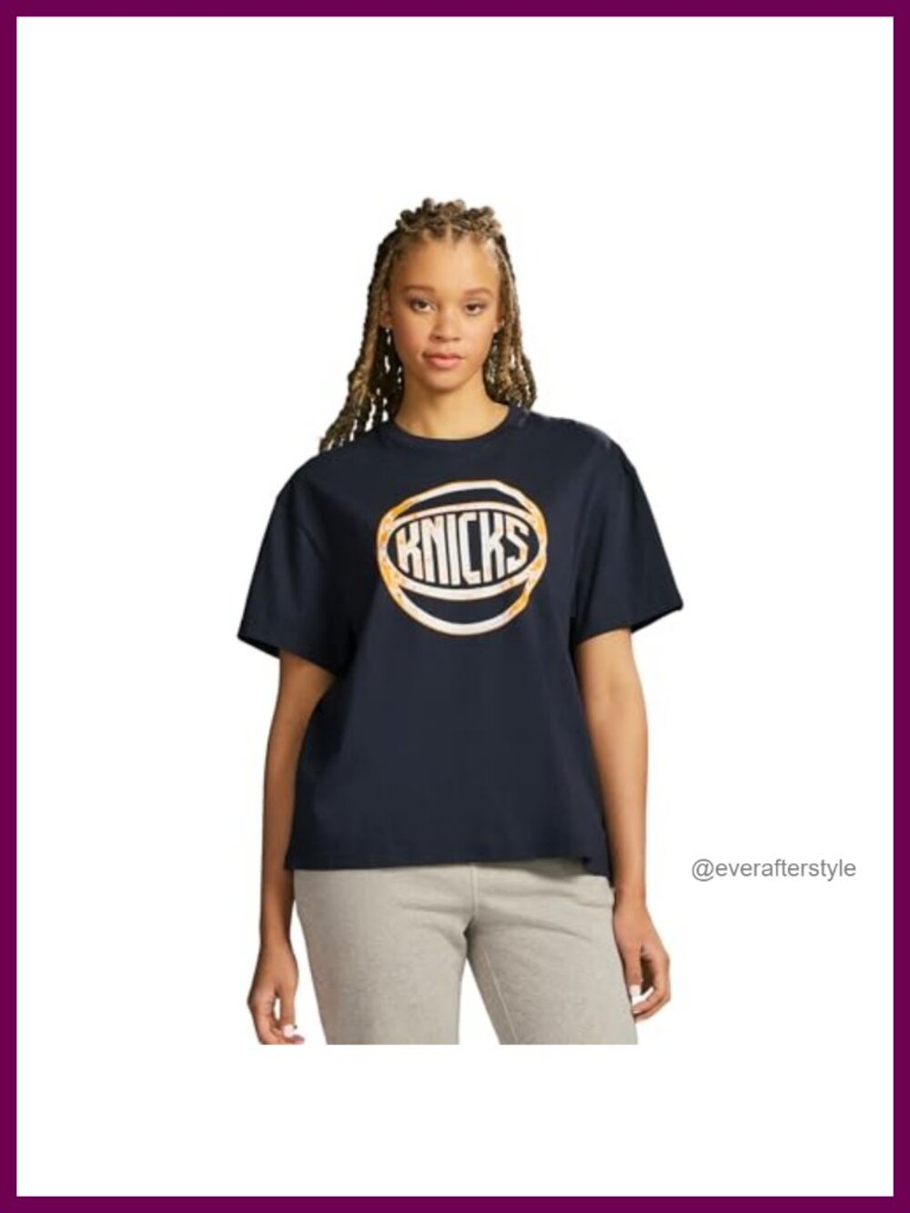 NBA Women's Oversized Graphic T-Shirt 100% Cotton Crewneck